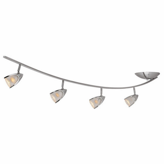 Comet - 4-Light Semi Flush - Brushed Steel Finish - Opal Glass Shade