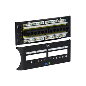 Patch Panel- Cat 6 Front- 12 Port