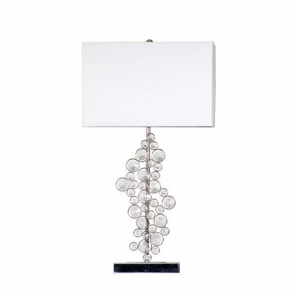 Elegant Designs LT1027-CHR Sequin and Chrome Table Lamp with Prismatic Crystals