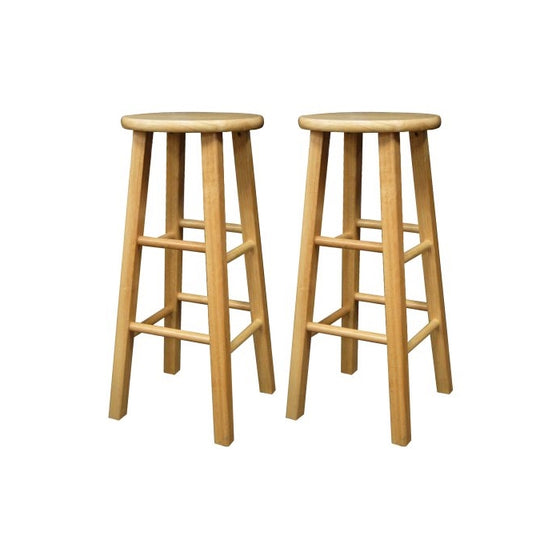 Winsome Wood 29-Inch Square Leg Barstool with Natural Finish, Set of 2