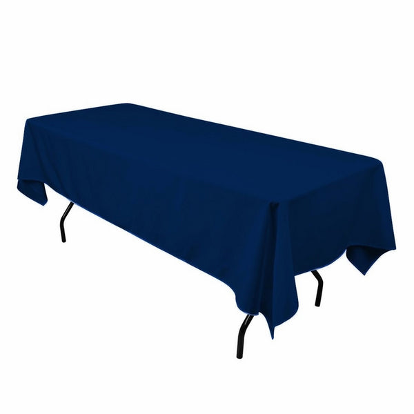 LinenTablecloth 60 x 102-Inch Rectangular Polyester Tablecloth Navy Blue