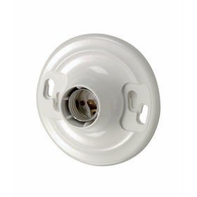 Leviton 8829-CW1 One-Piece Urea Outlet Box Mount, Incandescent Lampholder, White