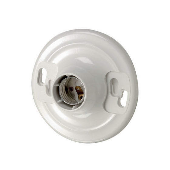Leviton 8829-CW1 One-Piece Urea Outlet Box Mount, Incandescent Lampholder, White