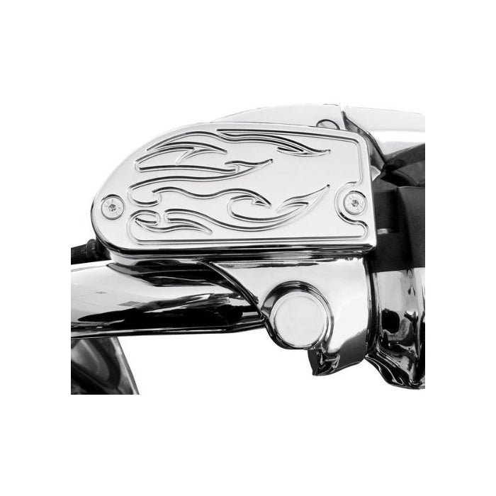 Baron Custom Accessories Master Cylinder Cover - Flame - Chrome BA-7681-03