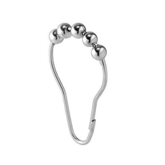 InterDesign Steel Roller Shower Curtain Rings/Hooks - Chrome, Set of 12