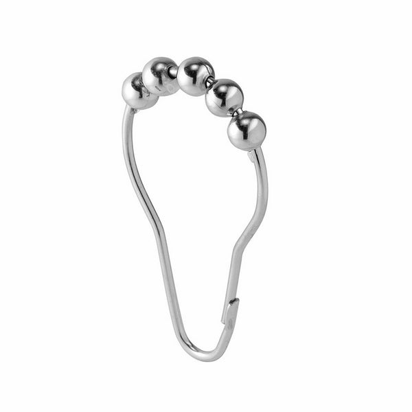 InterDesign Steel Roller Shower Curtain Rings/Hooks - Chrome, Set of 12