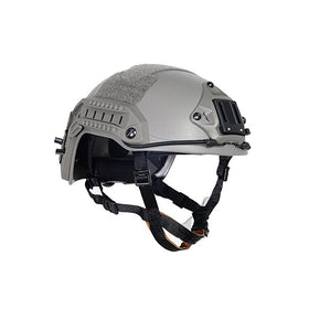 Lancer Tactical LARGE - X-LARGE Industrial ABS Plastic Constructed Maritime Helmet Adjustable Crown with 20mm Side Rail Adapter Velcro padding NVG Shroud Bungee Retention (FOLIAGE GREEN)
