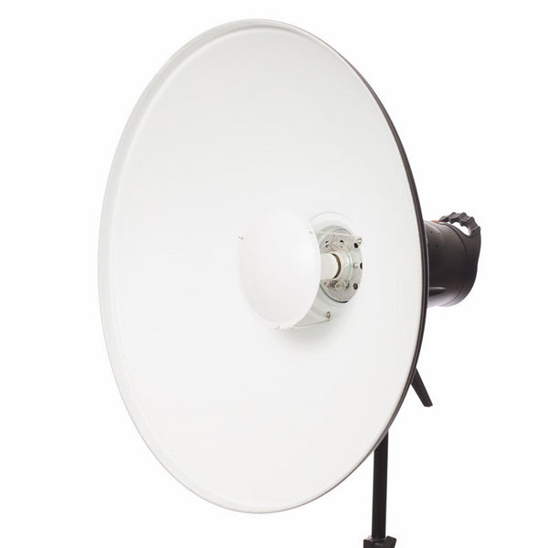 Fovitec - 1 x 22 inch Bowens Mount Photography Beauty Dish - [Aluminum][Lightweight][White][Strobe & Monolight Compatible][Grid Not Included]