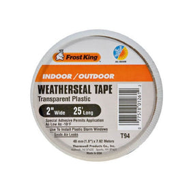 Frost King T94H Clear Plastic Weather-Seal Tape 2-Inch by 25-Feet, Clear