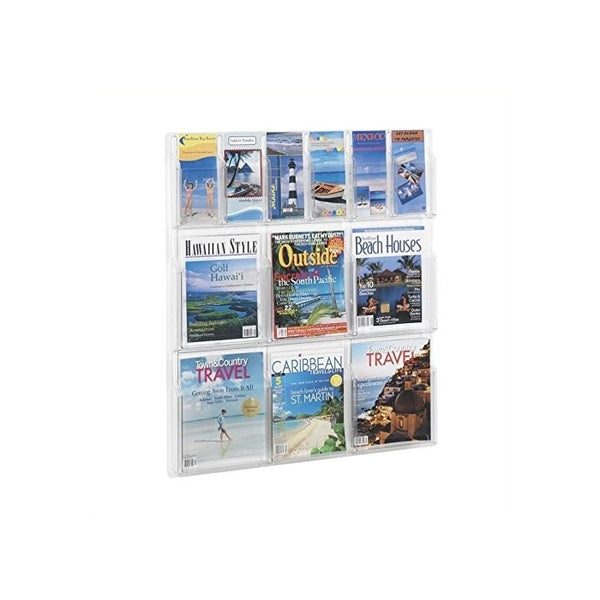 Safco Products 5606CL Reveal Literature Display, 6 Magazine and 6 Pamphlet, Clear