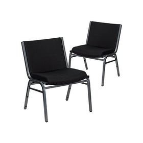 Flash Furniture 2 Pk. HERCULES Series Big & Tall 1000 lb. Rated Black Fabric Stack Chair
