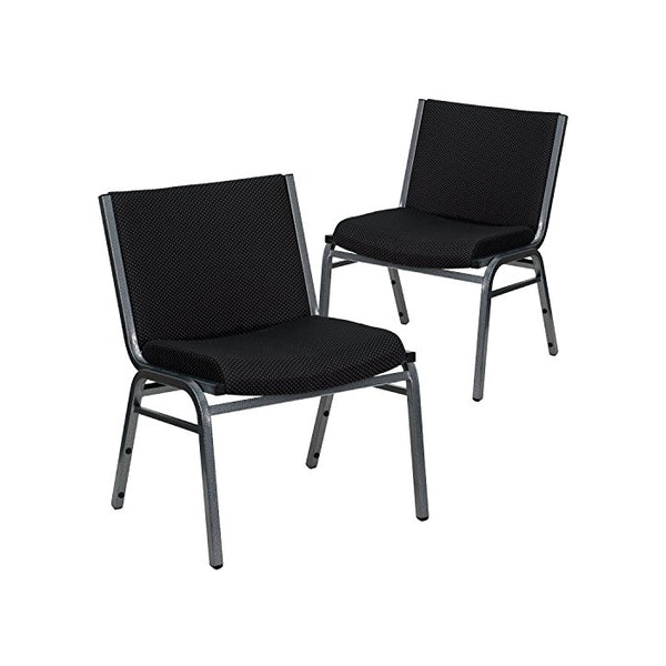 Flash Furniture 2 Pk. HERCULES Series Big & Tall 1000 lb. Rated Black Fabric Stack Chair