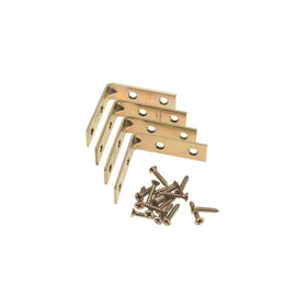 Stanley Hardware 802190 1" Bright Brass Corner Braces 4 Count