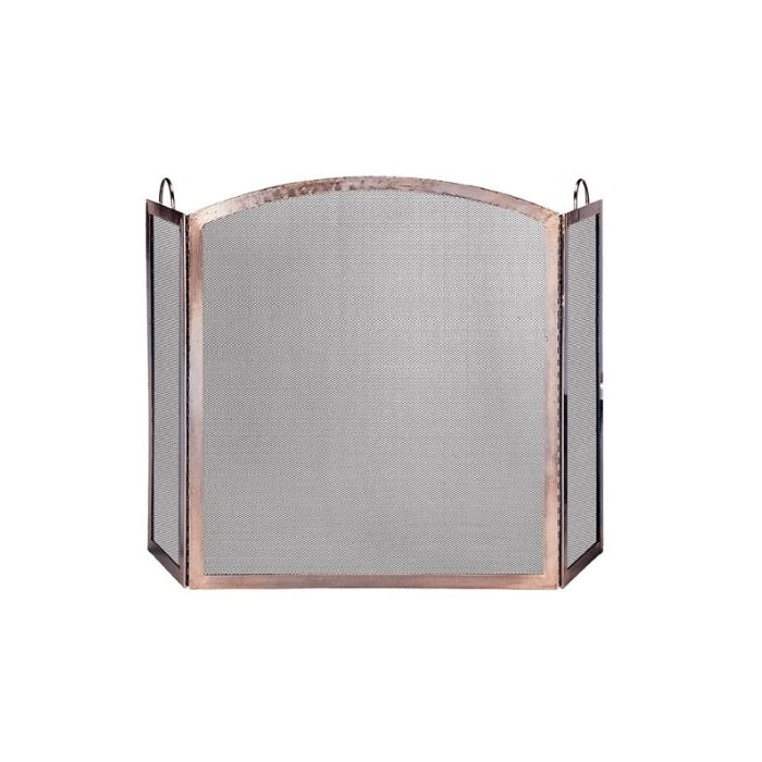 Uniflame, S-1307, 3-Panel Antique Copper Finish Screen with Arched Center Panel