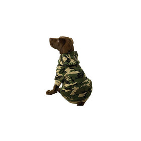 Casual Canine Camo Hoodie for Dogs, 9" Small, Green