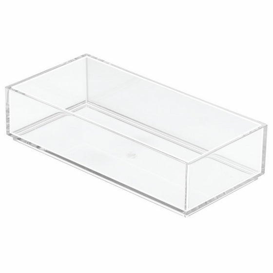 InterDesign Clarity Kitchen Drawer Organizer for Silverware, Spatulas, Gadgets - 4" x 8" x 2", Clear