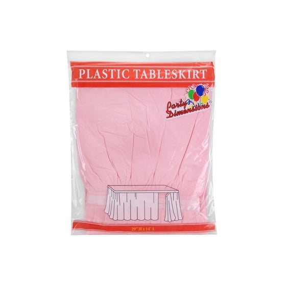 Party Dimensions Single Count Plastic Table Skirt, 29 by 14-Feet, Pink