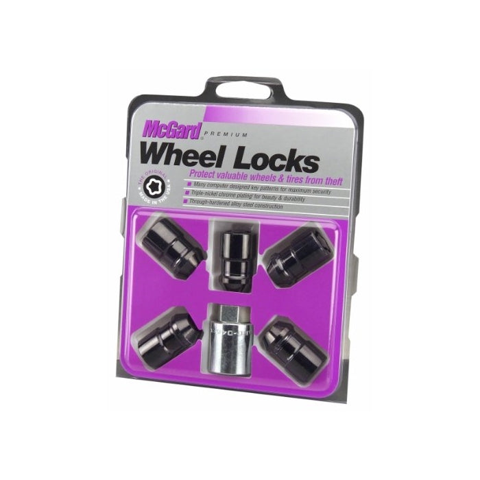 McGard 24548 Chrome/Black (1/2"-20 Thread Size) Cone Seat Wheel Lock, (Set of 5)