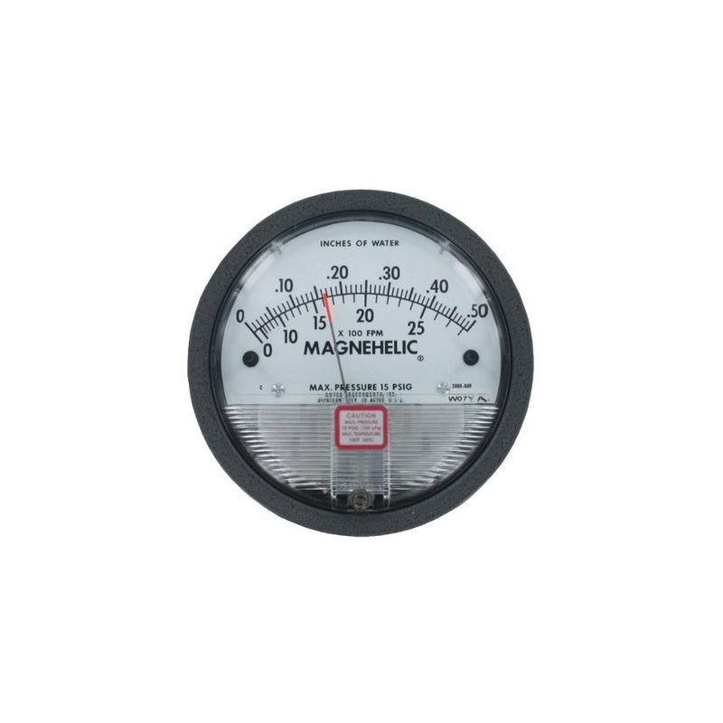 Dwyer Magnehelic Differential Pressure Gage, 2001-AV, 0-1.0" w.c., 500-4000 FPM pc