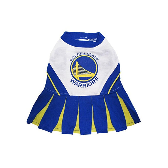 Pets First NBA Golden State Warriors Dog Cheerleader Dress, X-Small