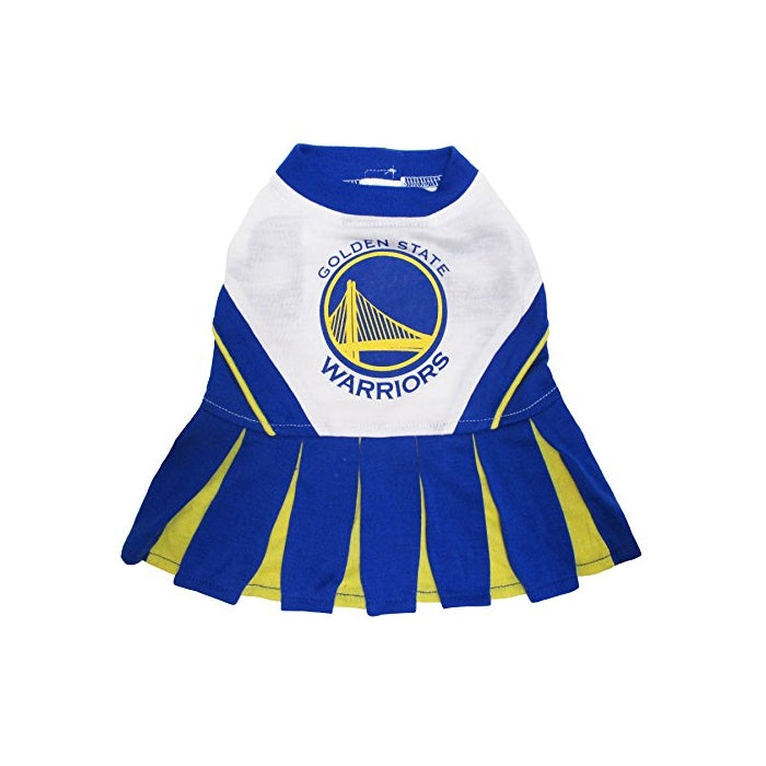 Pets First NBA Golden State Warriors Dog Cheerleader Dress, X-Small