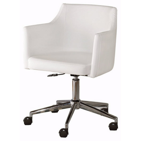 Ashley Furniture Signature Design - Baraga Adjustable Swivel Office Desk Chair - Casters - Contemporary - White/Chrome