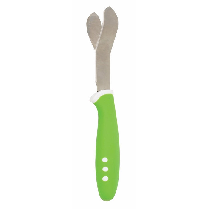 The World's Greatest Mango Slicer, Twin Stainless Steel Blades and Contoured Handle, Green