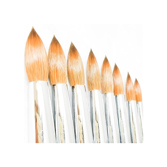 Professional Kolinsky Acrylic Nail Brush Powder Manicure Pedicure Wooden Handle Size # 8 (# 8)
