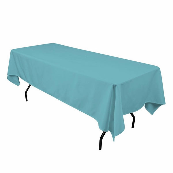 LinenTablecloth 60 x 102-Inch Rectangular Polyester Tablecloth Turquoise