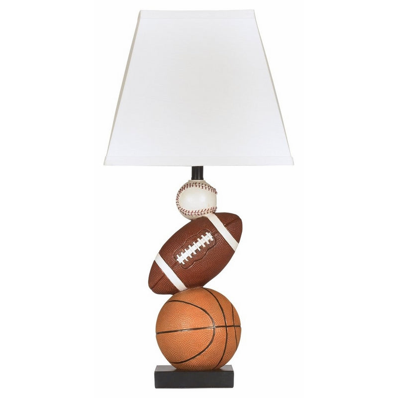 Ashley Furniture Signature Design - Nyx Sports Table Lamp - Children's Lamp - Sports Fan - Brown