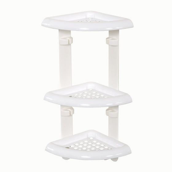 Zenna Home 480W, Corner Bath and Shower Caddy, White