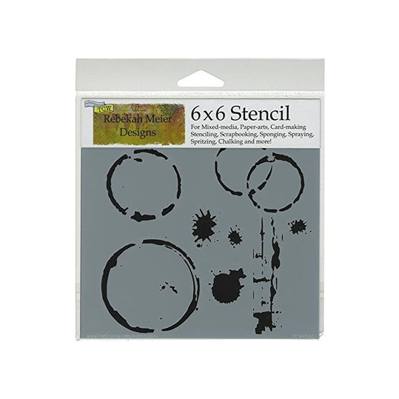 Crafters Workshop Template, 6 by 6-Inch, Coffee Splotch