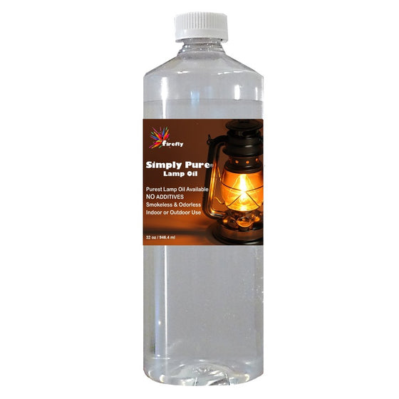 Firefly Candle and Lamp Oil - 32 oz - Smokeless & Odorless - Simply Pure - Ultra Clean Burning - Liquid Paraffin Fuel - Highest Purity Available