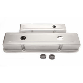 Racing Power Company R9518RAW Short Steel Unplated OEM Style Valve Cover for Small Block Chevy