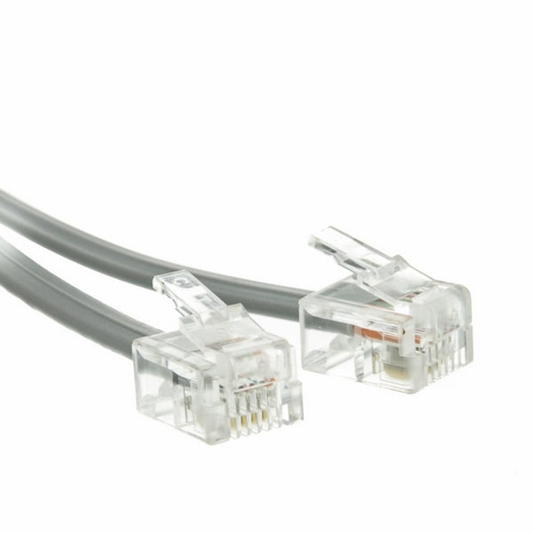 CableWholesale 50-Feet RJ11, 6P/4C Silver Satin Flat Reverse Cable (8101-64250)