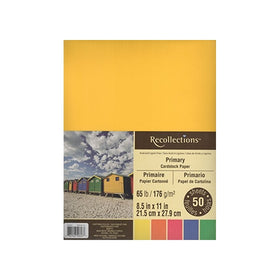Recollections Cardstock Paper, 8 1/2 X 11 Primary Colors - 50 Sheets