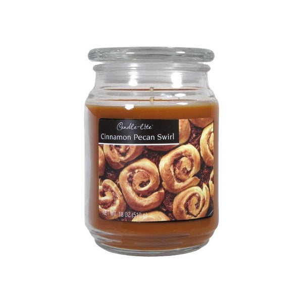 Candle lite 3297549 18 Oz Cinnamon & Pecan Scented Terrace Jar Candle