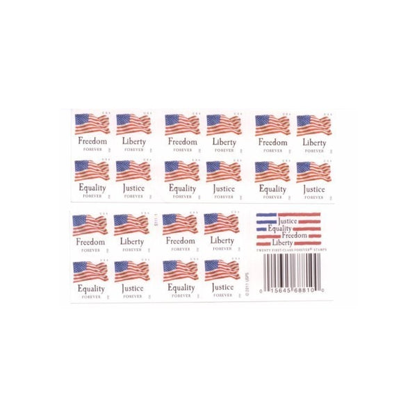 USPS Forever Stamps "Four Flags" Booklet of 20 Stamps