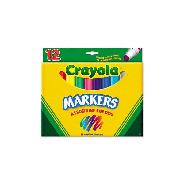 Crayola CRA-58-7712 Classic Non-Washable Marker, Broad-Line, 12 Colors/Set