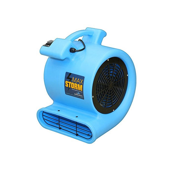 Max Storm Blue 2550 CFM Durable Lightweight Carpet Drying Fan Blower Air Mover Draw Low Amps Move Large Volumes of Air for Pro Janitorial or Carpet Cleaning Business ...