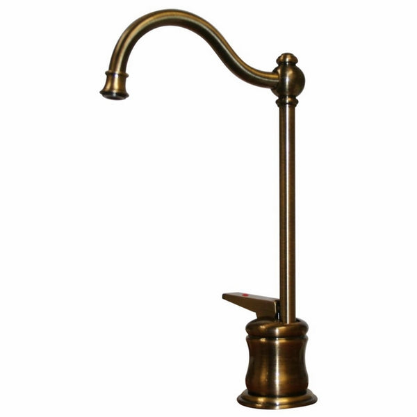 Whitehaus WHFH3-H66-ABRAS Forever Hot 6-5/8-Inch Instant Hot Water Dispenser with Traditional Spout, Antique Brass