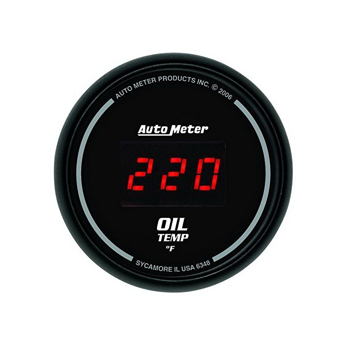 Auto Meter 6348 Sport Comp Digital 2-1/16" 0-340 Degree F Digital Oil Temperature Gauge