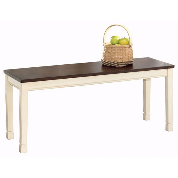 Ashley Furniture Signature Design - Whitesburg Large Dining Bench - Rectangular - Vintage Casual - Brown/Cottage White