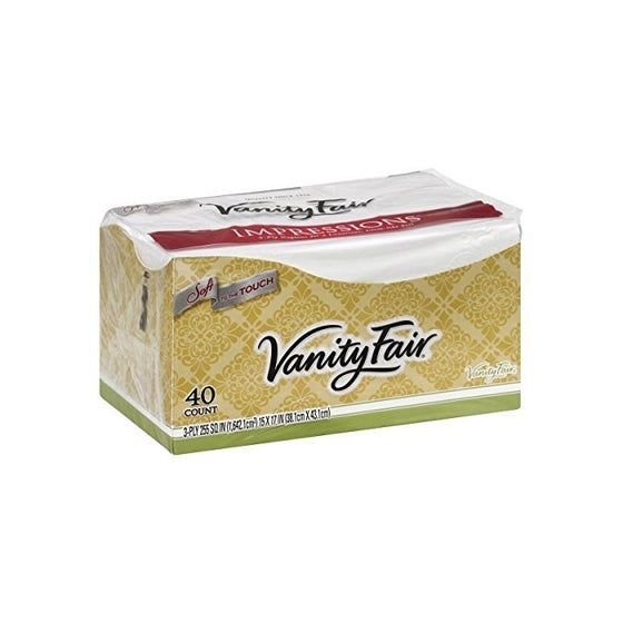 Vanity Fair Impressions Dinner Napkins, 3-Ply, 40 ct (Pack of 2)