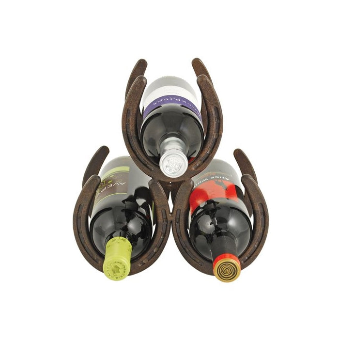 Horseshoe 3 Bottle Metal Wine Rack by Foster and Rye