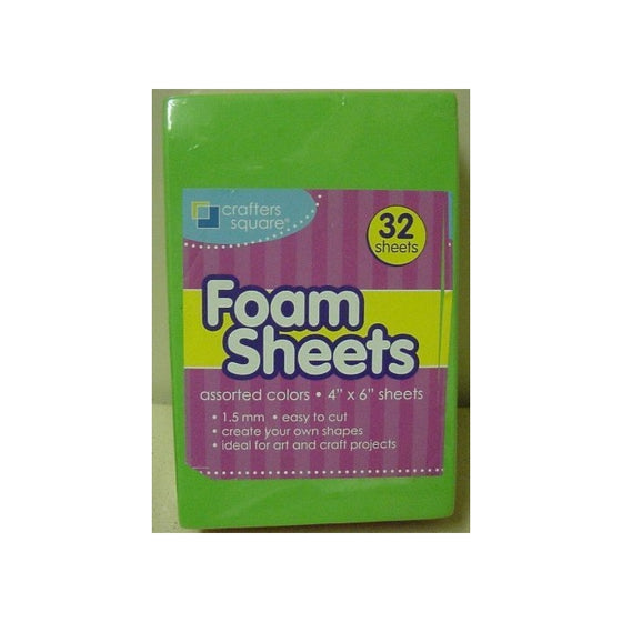 Foam Sheets for Arts and Crafting Projects (32 Sheets, 6 Assorted Colors) by Crafters Square