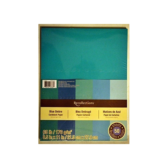 Recollections Cardstock Paper, Blue Ombre 8 1/2 x 11