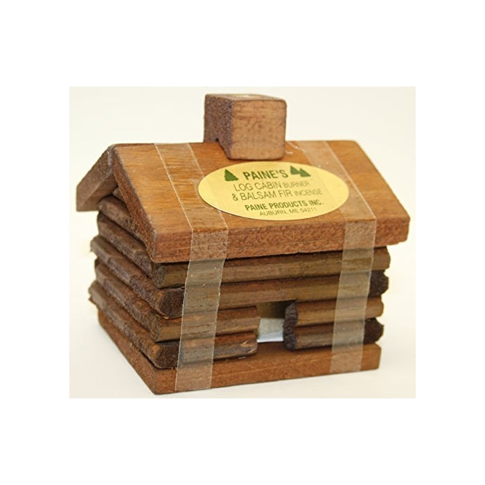 Small LOG Cabin Incense Burner 2.5"x3.5" Comes with 10 Balsam Fir Logs Paine's