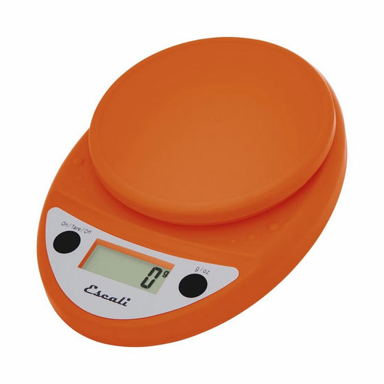 Escali Primo Digital Kitchen Scale (11 lb/ 5 kg Capacity) (0.05 oz/ 1 g Increment) Premium Food Scale for Baking and Cooking - Lightweight and Durable Design - Lifetime ltd. Warranty - Pumpkin Orange