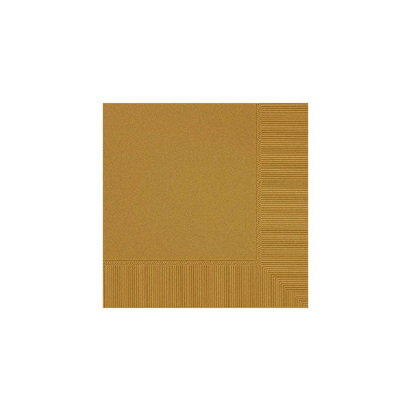 Beverage Size Napkins, Gold, 50-Pack